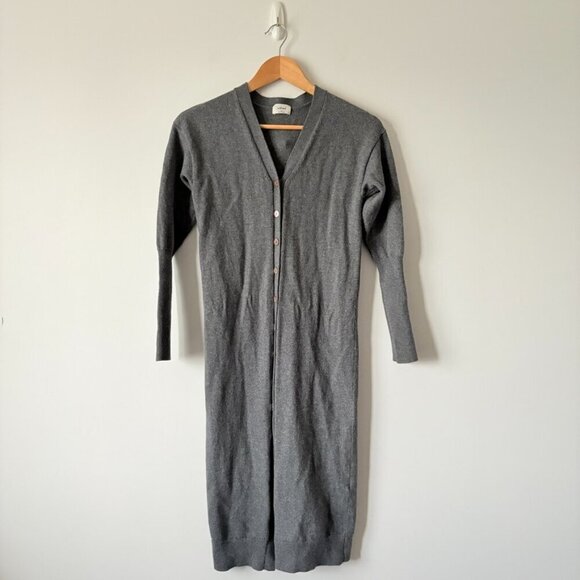 Aritzia Wilfred Utopia Wool Button Cardigan Midi Sweater Dress Grey Size XS - Picture 3 of 8